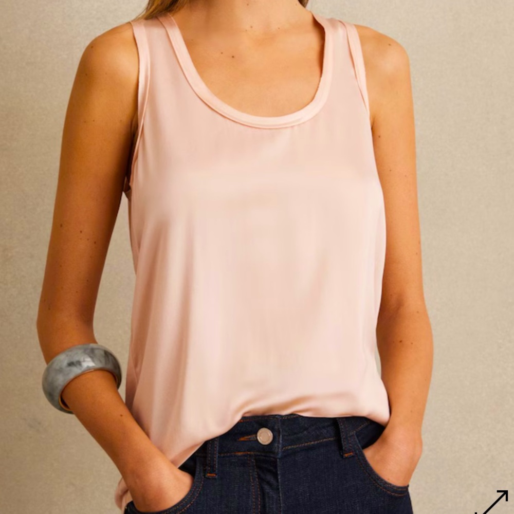 REISS Riley Silk Front Vest Women's Nude Sleeveless Top XS NWT